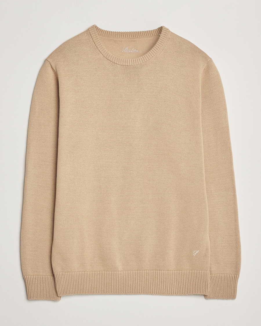 Homme | Pulls Et Tricots | Stenströms | Organic Cotton Knitted Sweater Beige