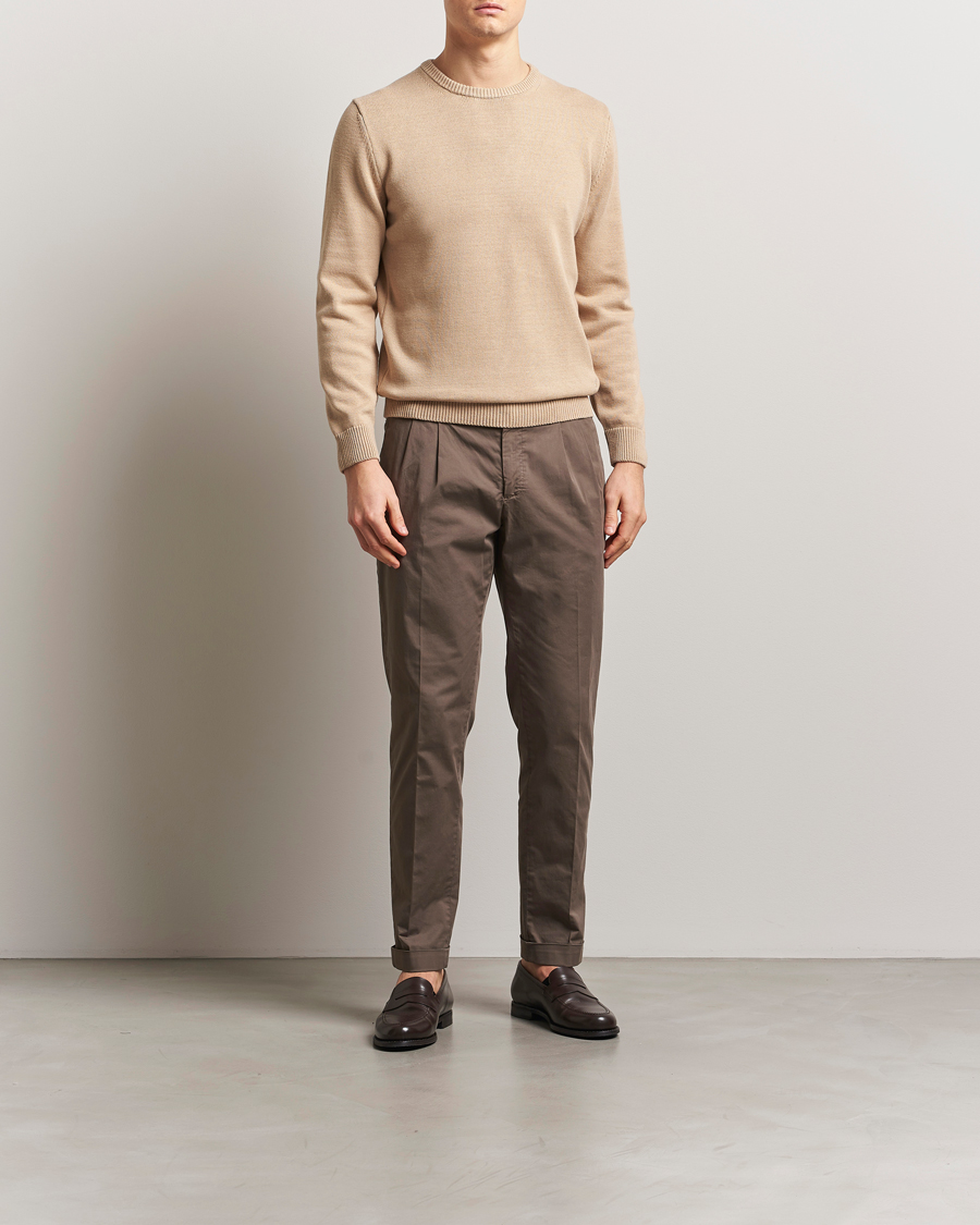 Homme | Pulls Et Tricots | Stenströms | Organic Cotton Knitted Sweater Beige