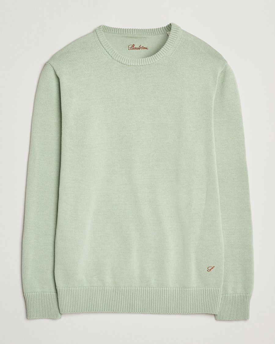 Homme | Pulls Et Tricots | Stenströms | Organic Cotton Knitted Sweater Mint Green