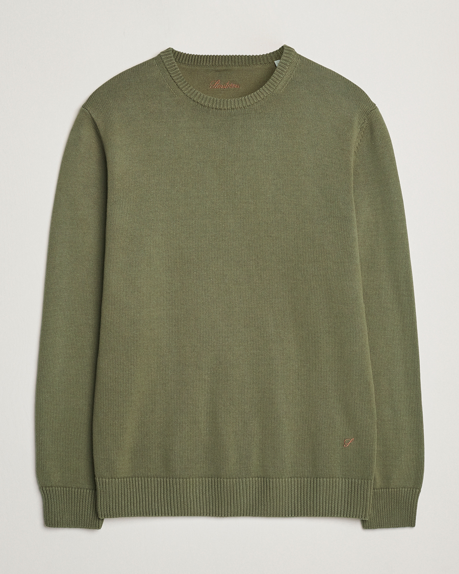 Homme | Pulls Et Tricots | Stenströms | Organic Cotton Knitted Sweater Olive
