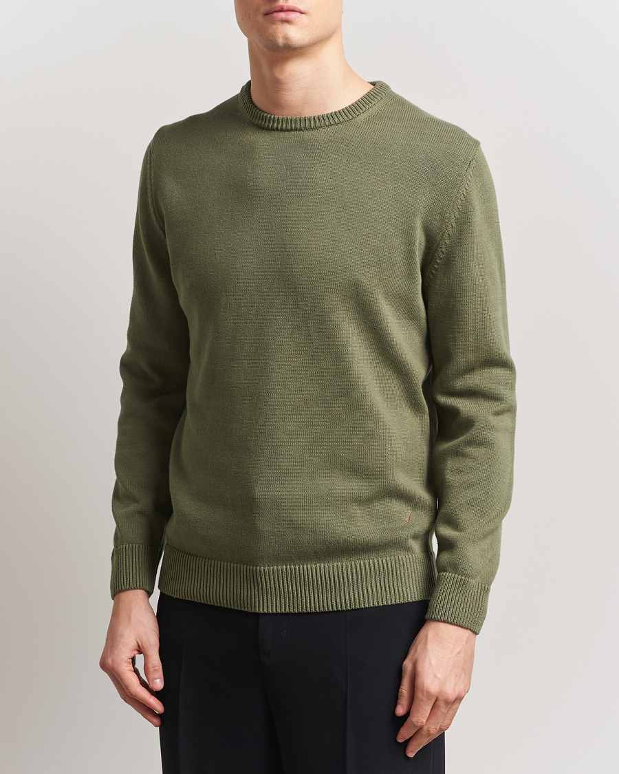 Homme | Pulls Et Tricots | Stenströms | Organic Cotton Knitted Sweater Olive