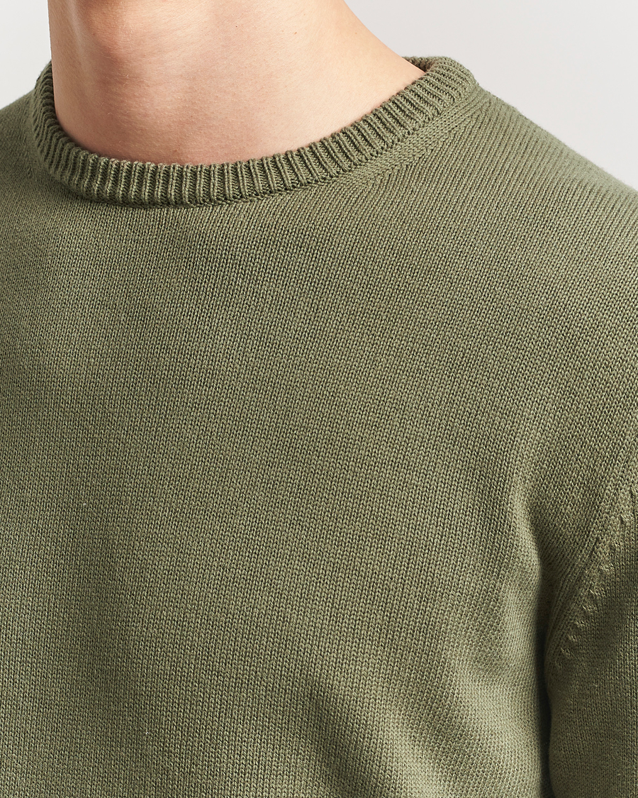 Homme | Pulls Et Tricots | Stenströms | Organic Cotton Knitted Sweater Olive