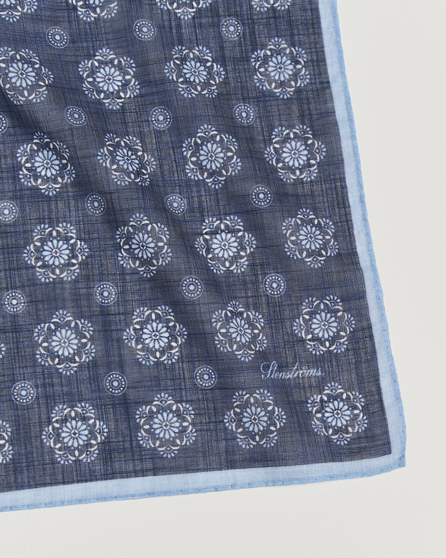 Homme | Stenströms Printed Cotton Bandana Navy | Stenströms | Printed Cotton Bandana Navy