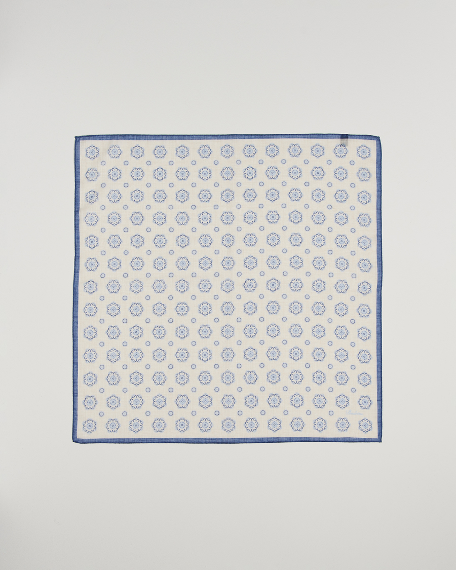 Homme | Stenströms Printed Cotton Bandana White | Stenströms | Printed Cotton Bandana White