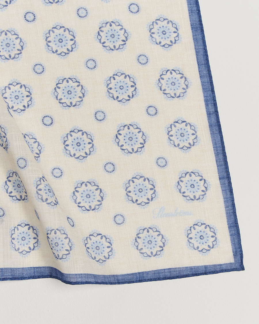 Homme | Stenströms Printed Cotton Bandana White | Stenströms | Printed Cotton Bandana White