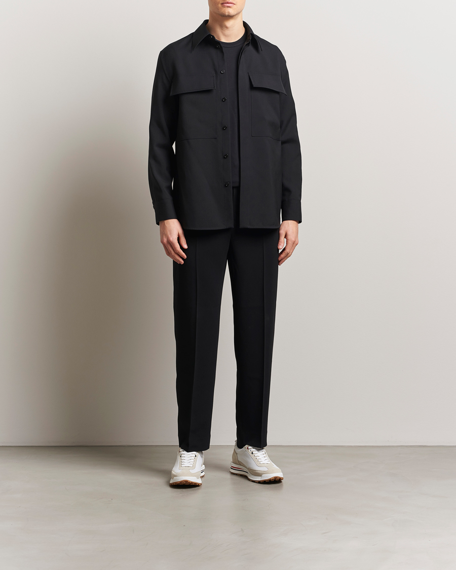 Homme | Chemises | Jil Sander | Double Pocket Gabardine Overshirt Black