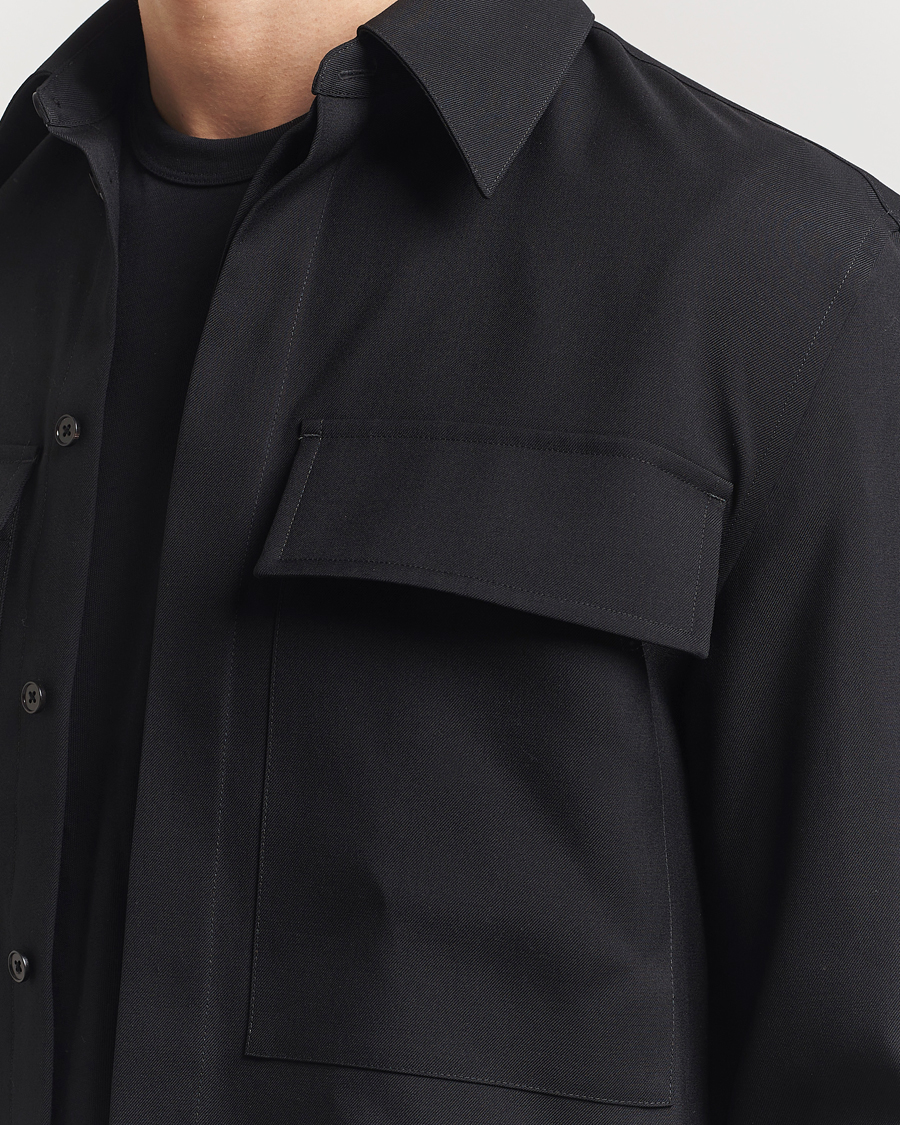 Homme | Chemises | Jil Sander | Double Pocket Gabardine Overshirt Black