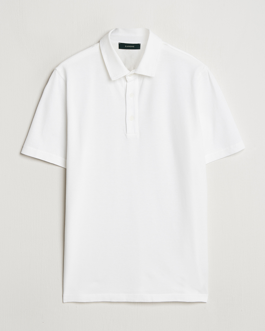 Homme | Polos | Zanone | Soft Cotton Piquet Polo White