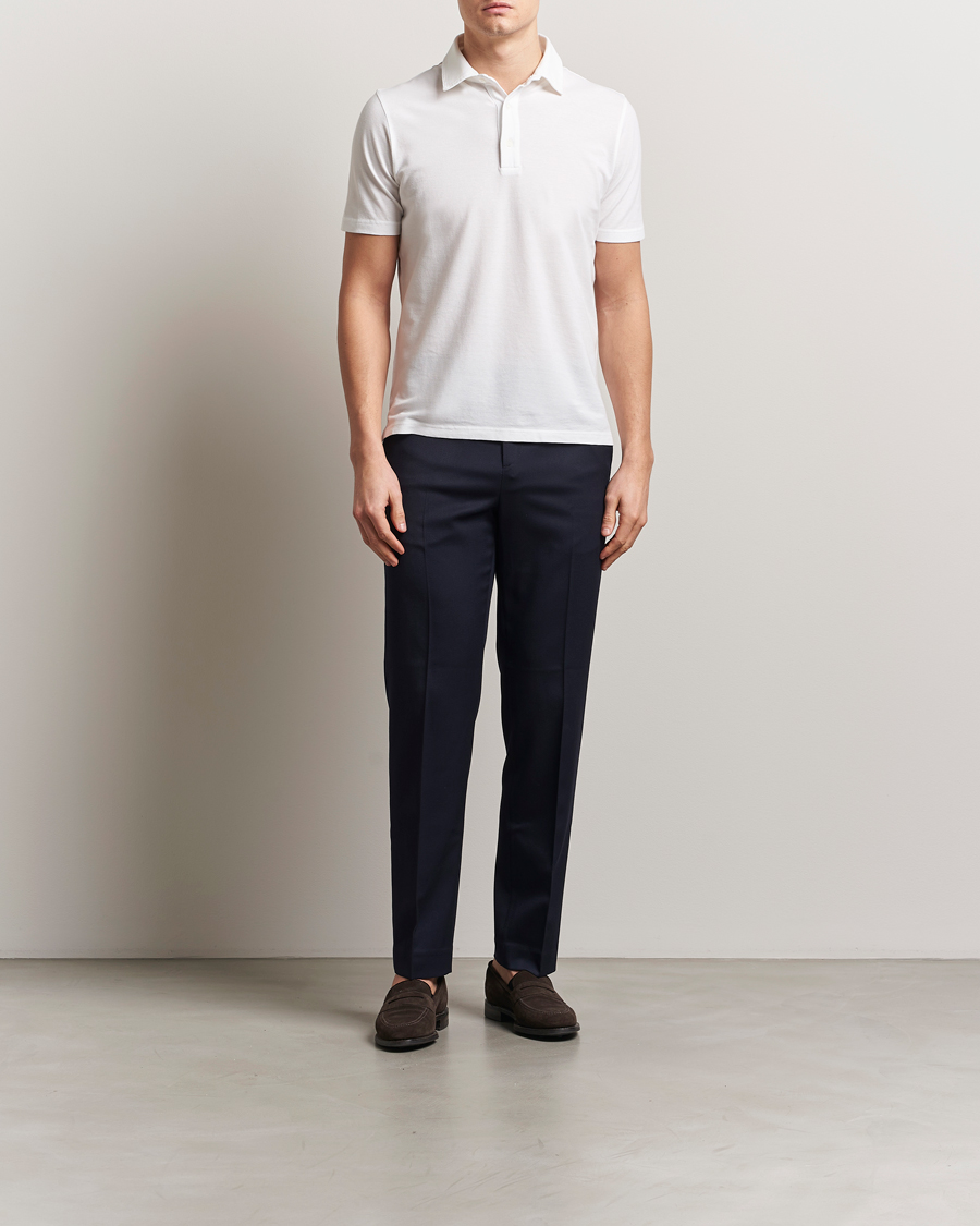 Homme | Polos | Zanone | Soft Cotton Piquet Polo White