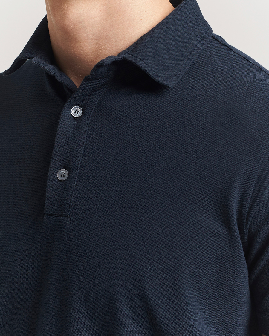 Homme | Polos | Zanone | Soft Cotton Piquet Polo Navy