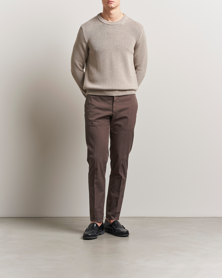 Homme | Pulls Et Tricots | Zanone | Soft Cotton Crewneck Sweater Beige