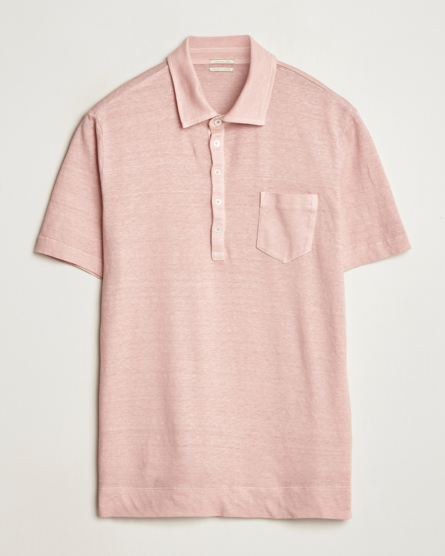 Homme | Polos | Massimo Alba | Filicudi Cotton/Linen Polo Pink