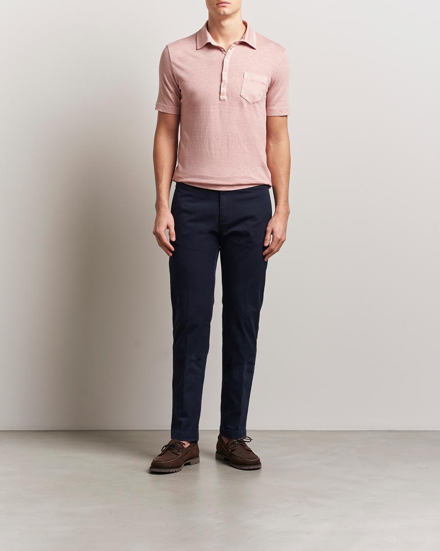 Homme | Polos | Massimo Alba | Filicudi Cotton/Linen Polo Pink