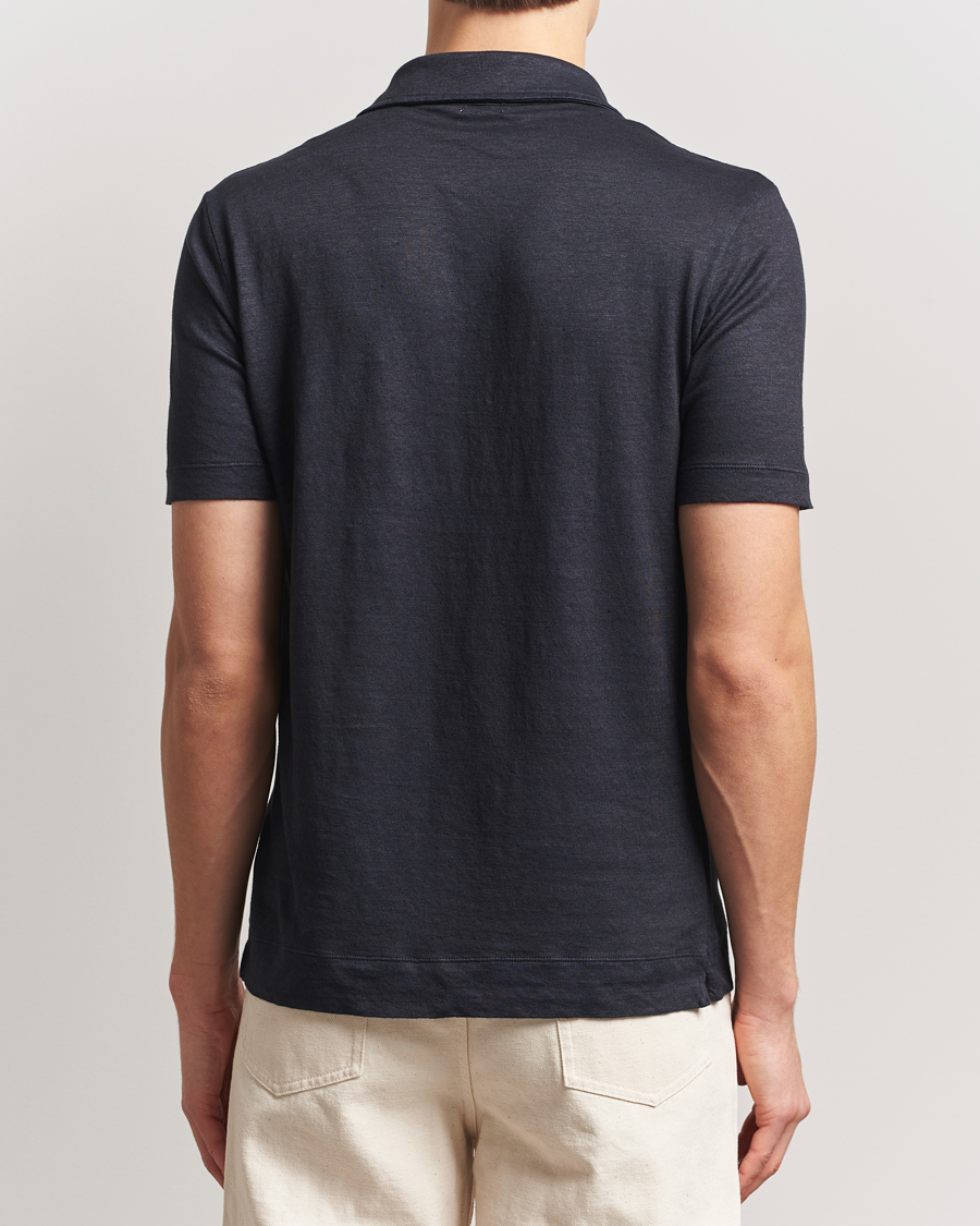 Homme | Polos | Massimo Alba | Filicudi Cotton/Linen Polo Navy
