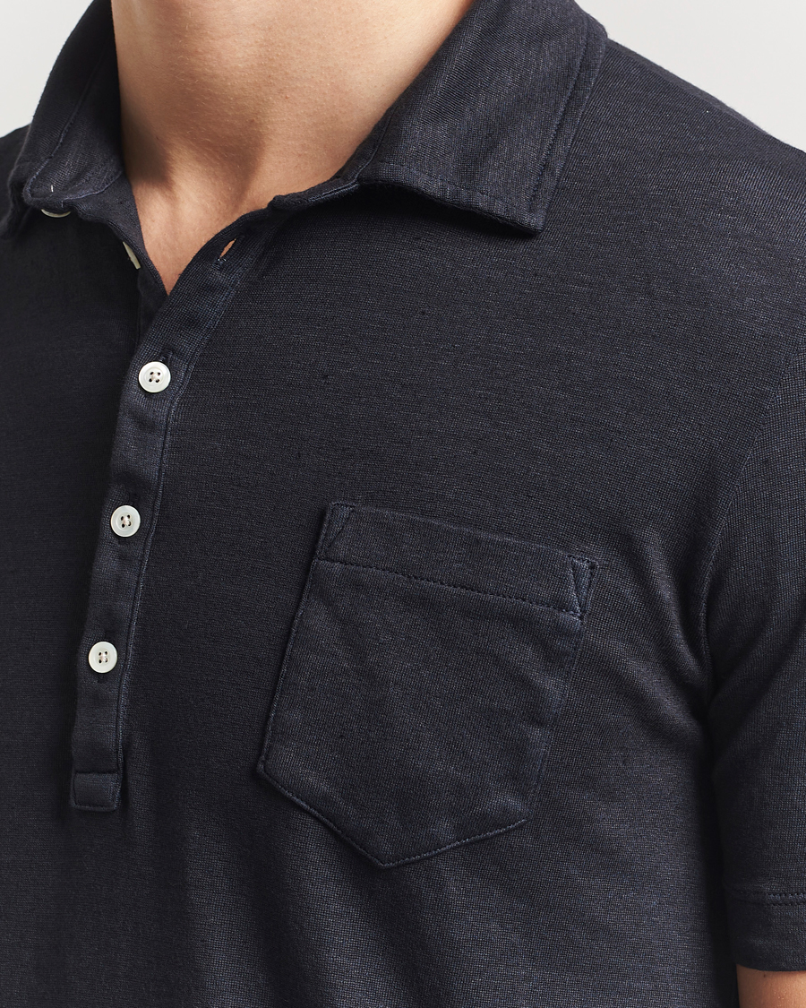 Homme | Polos | Massimo Alba | Filicudi Cotton/Linen Polo Navy