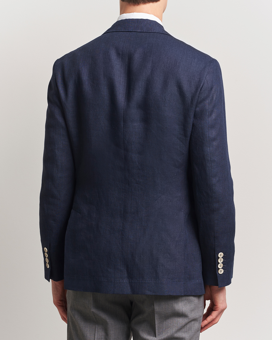 Homme | Blazers | Brunello Cucinelli | Single Breasted Linen Blazer Navy