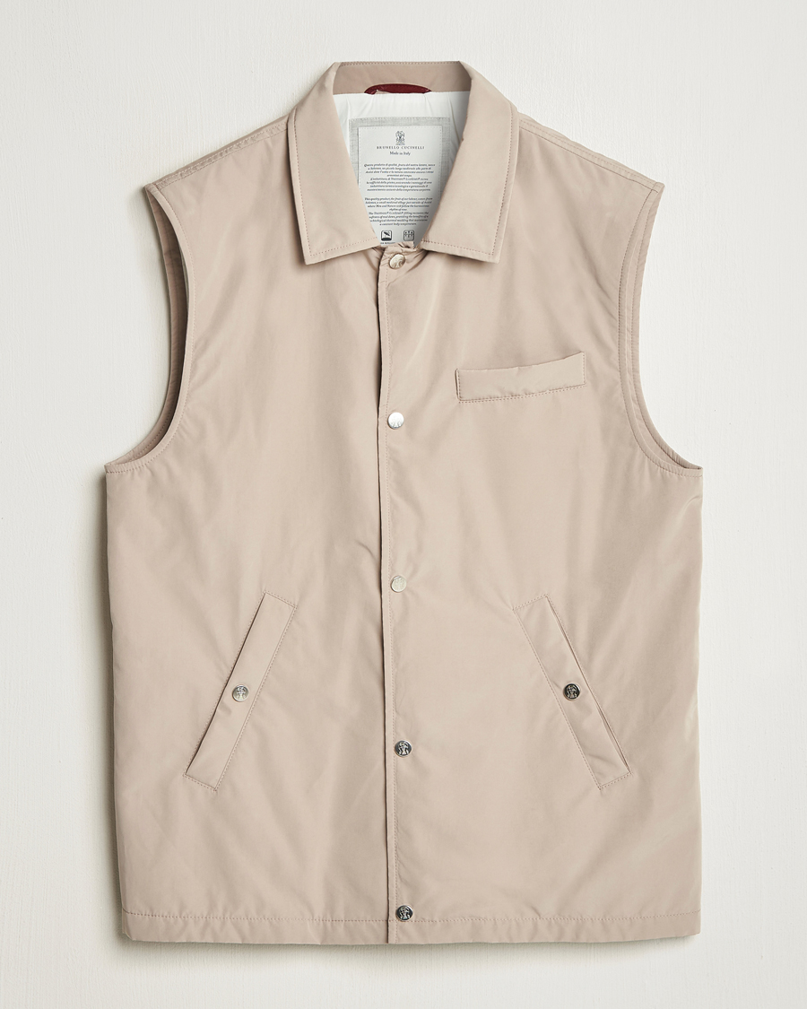 Homme | Manteaux Et Vestes | Brunello Cucinelli | Padded Nylon Gilet Beige