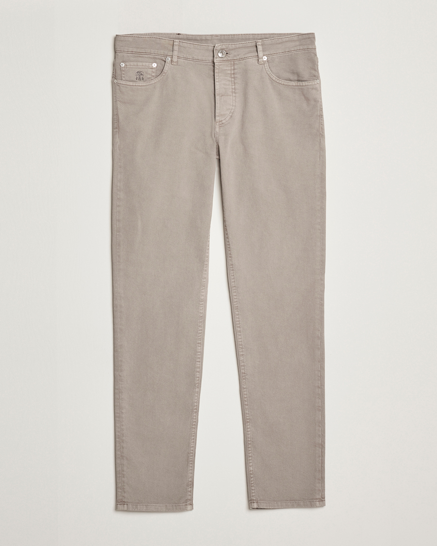 Homme | Pantalons | Brunello Cucinelli | Slim Fit Bull Denim Pants Grey