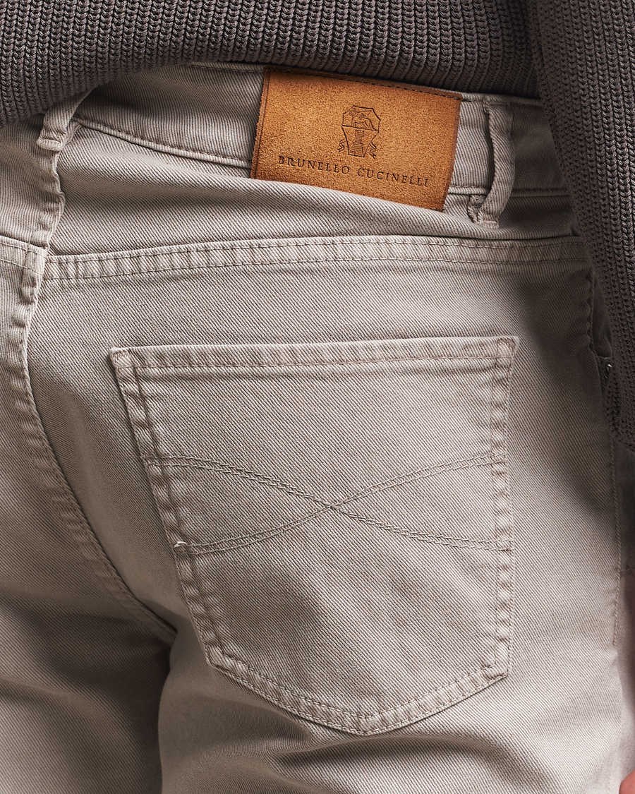 Homme | Pantalons | Brunello Cucinelli | Slim Fit Bull Denim Pants Grey
