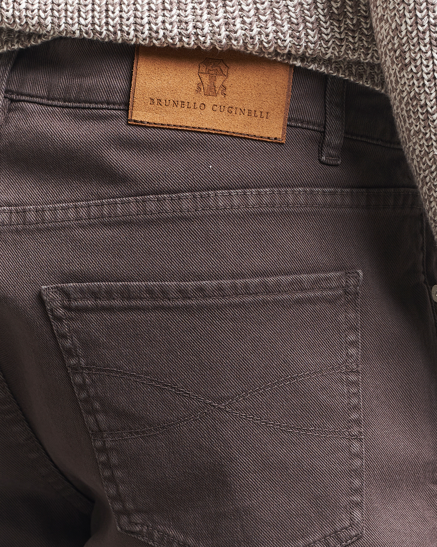 Homme | Pantalons | Brunello Cucinelli | Slim Fit Bull Denim Pants Dark Brown