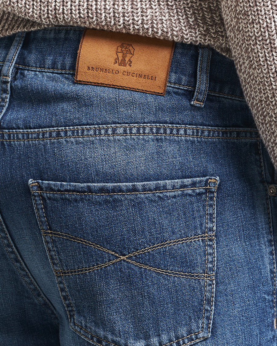 Homme | Pantalons | Brunello Cucinelli | Traditional Fit Jeans Medium Wash