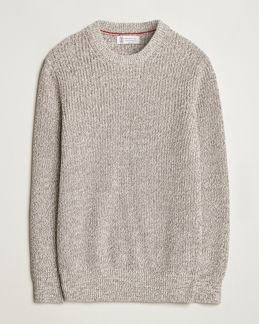 Homme | Pulls Et Tricots | Brunello Cucinelli | Melange Rib Sweater Beige