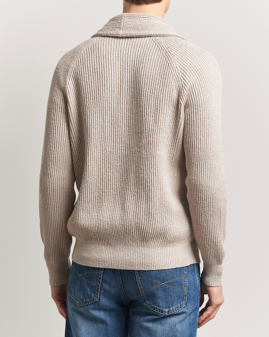 Homme | Pulls Et Tricots | Brunello Cucinelli | Heavy Rib Shawl Cardigan Beige
