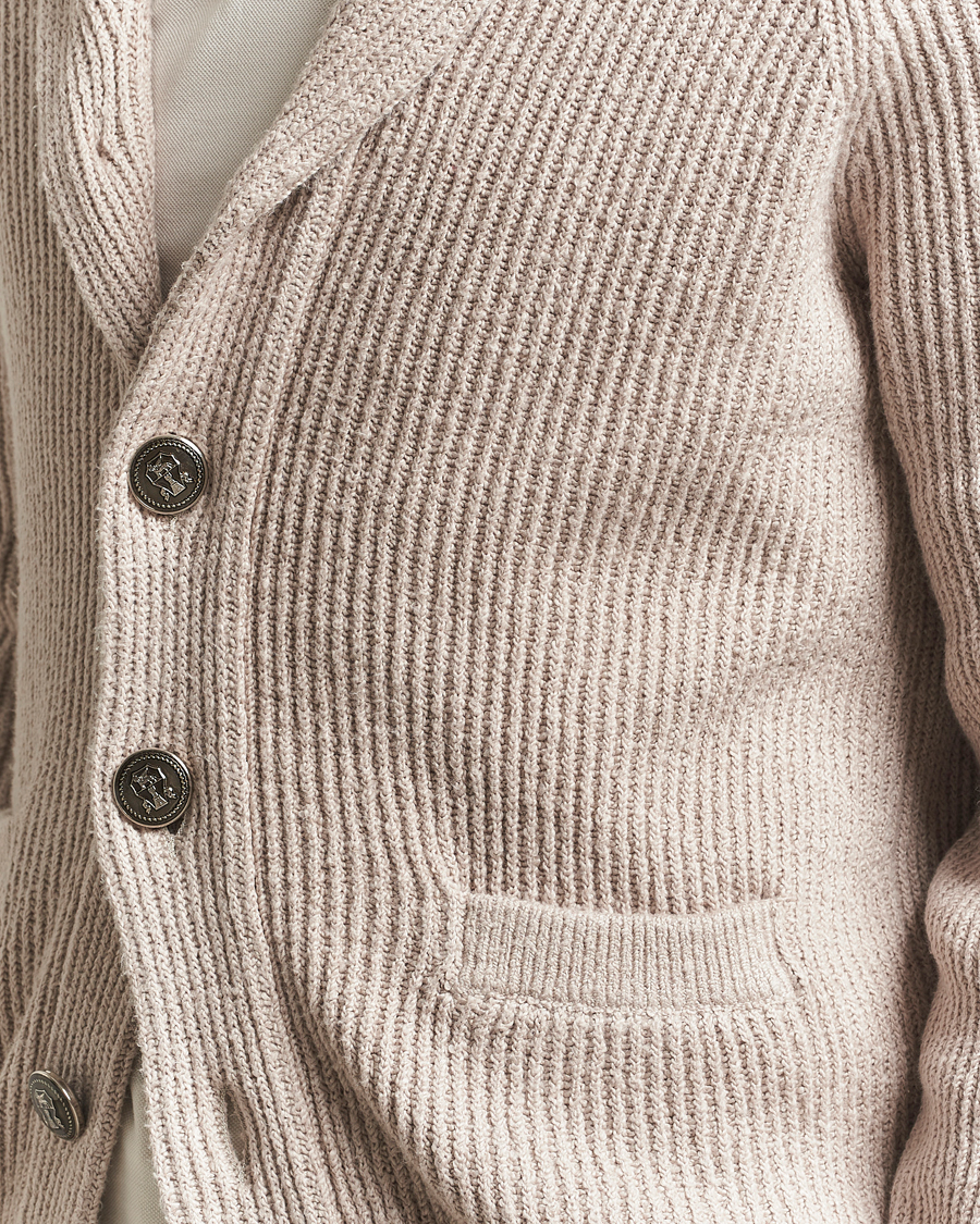 Homme | Pulls Et Tricots | Brunello Cucinelli | Heavy Rib Shawl Cardigan Beige