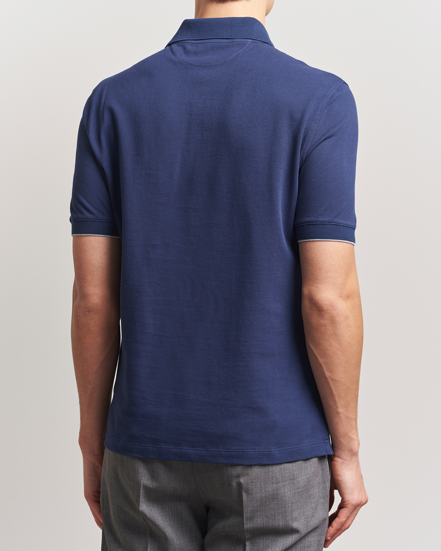 Homme | Polos | Brunello Cucinelli | Short Sleeve Logo Polo Navy