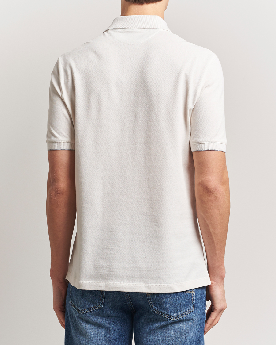 Homme | Polos | Brunello Cucinelli | Short Sleeve Logo Polo Off White
