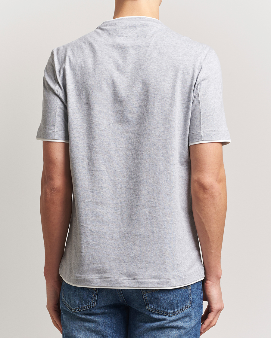 Homme | T-shirts | Brunello Cucinelli | Short Sleeve Contrast T-Shirt Heather Grey