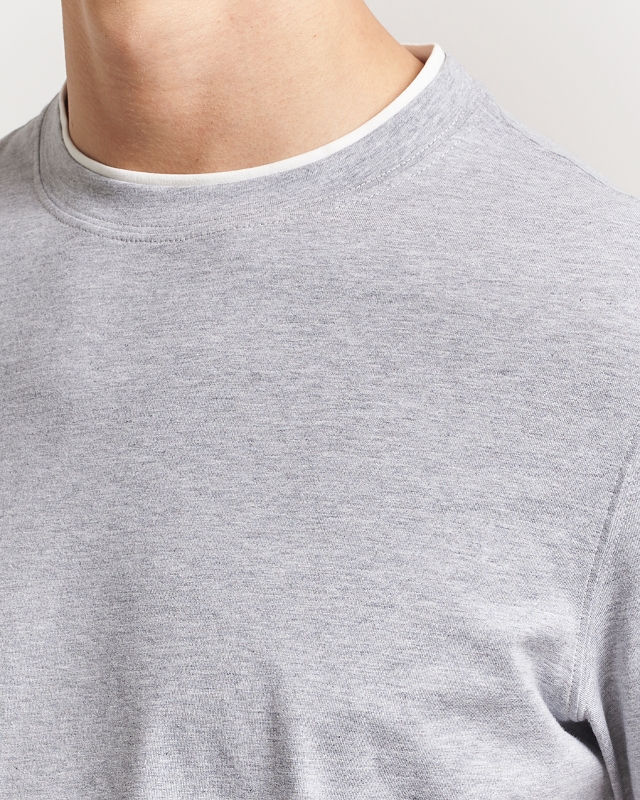 Homme | T-shirts | Brunello Cucinelli | Short Sleeve Contrast T-Shirt Heather Grey