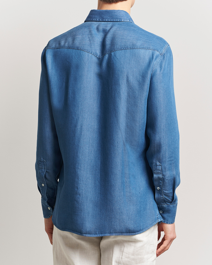 Homme | Chemises | Brunello Cucinelli | Denim Western Shirt Navy