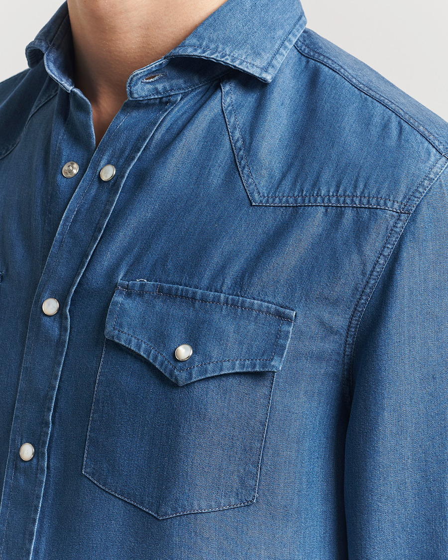 Homme | Chemises | Brunello Cucinelli | Denim Western Shirt Navy
