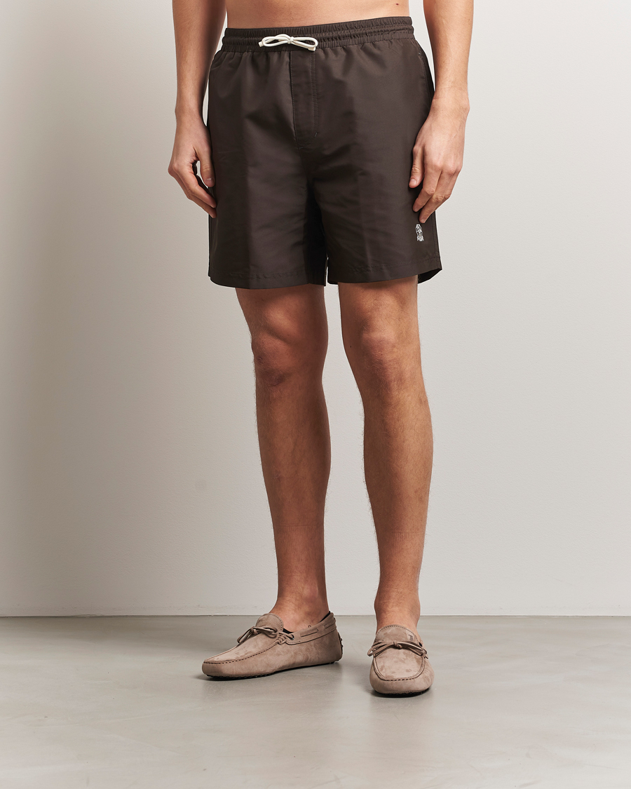 Homme | Maillots De Bain | Brunello Cucinelli | Nylon Swim Trunks Dark Brown