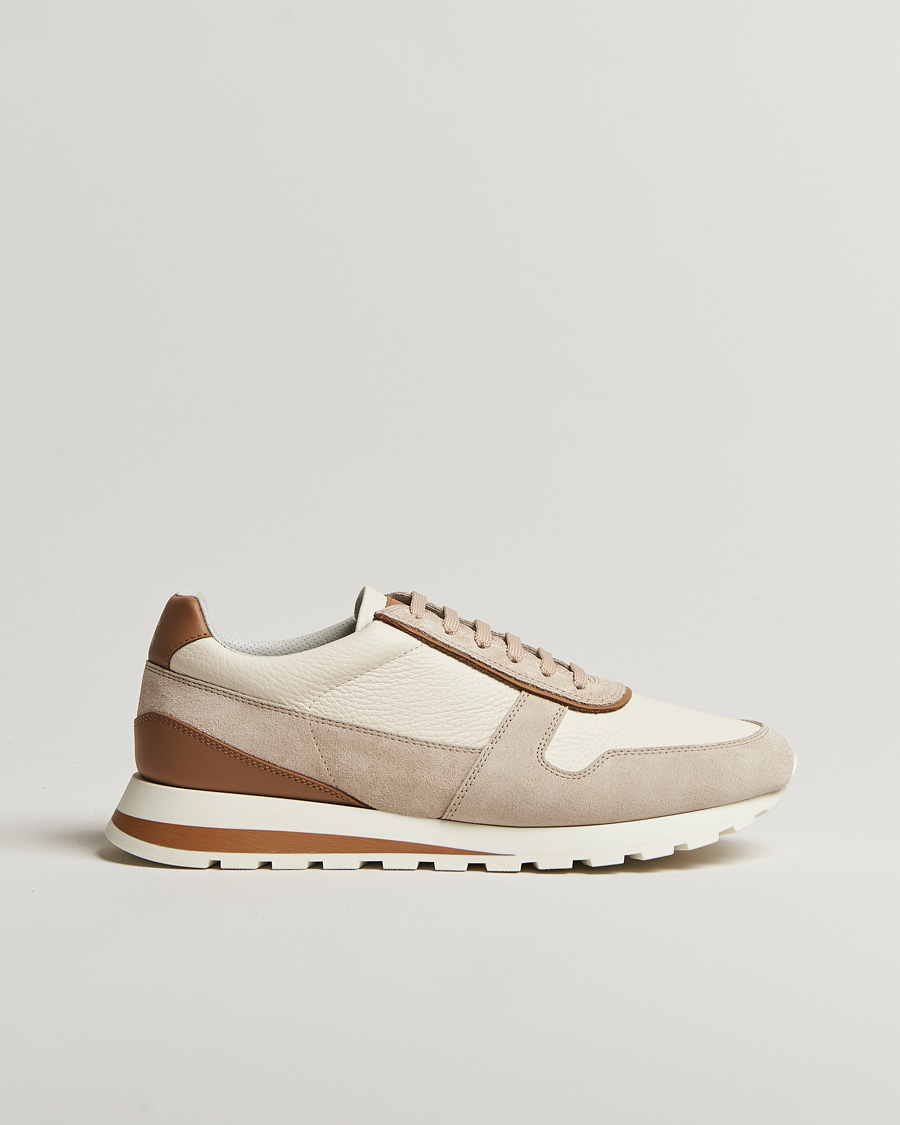 Homme | Brunello Cucinelli Luxury Running Sneakers Light Beige | Brunello Cucinelli | Luxury Running Sneakers Light Beige