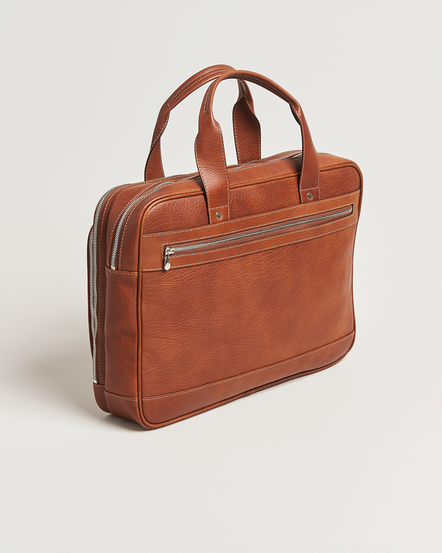 Homme | Brunello Cucinelli Grain Leather Briefcase Cognac | Brunello Cucinelli | Grain Leather Briefcase Cognac