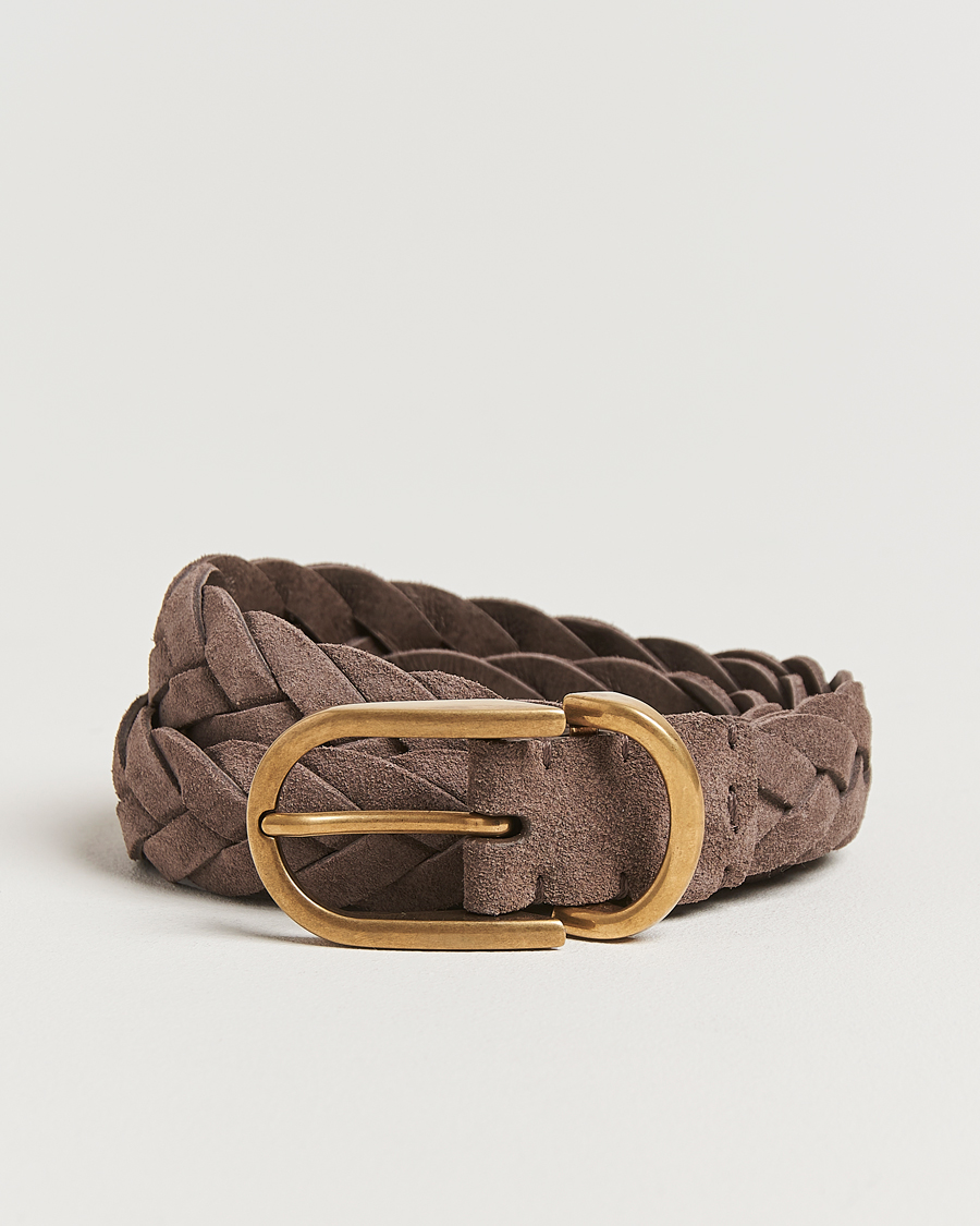 Homme | Brunello Cucinelli Braided Belt Brown Suede | Brunello Cucinelli | Braided Belt Brown Suede