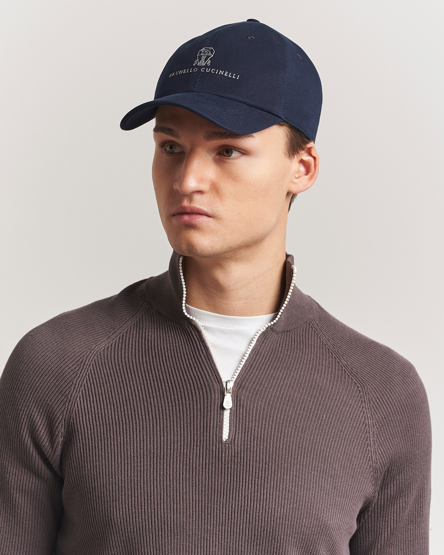 Homme | Bobs Et Casquettes | Brunello Cucinelli | Twill Cotton Baseball Cap Navy