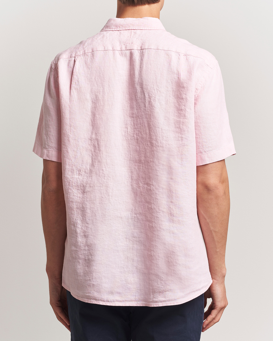 Homme | Chemises | Charles Tyrwhitt | Pure Linen Short Sleeve Slim Fit Shirt Pink