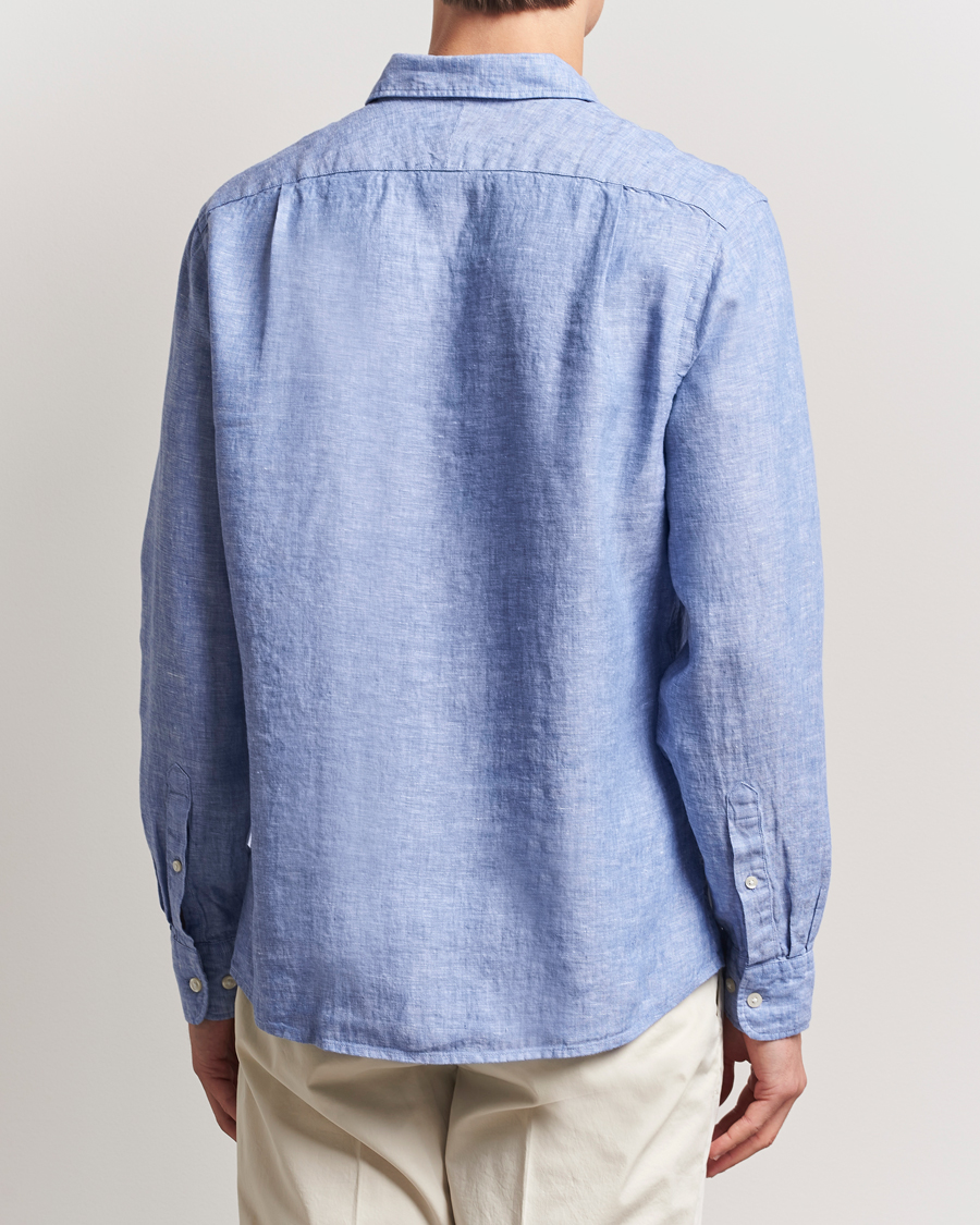 Homme | Chemises | Charles Tyrwhitt | Pure Linen Slim Fit Shirt Cobalt Blue