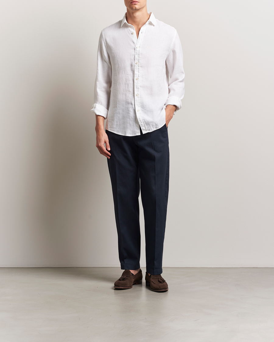 Homme | Chemises | Charles Tyrwhitt | Pure Linen Slim Fit Shirt White