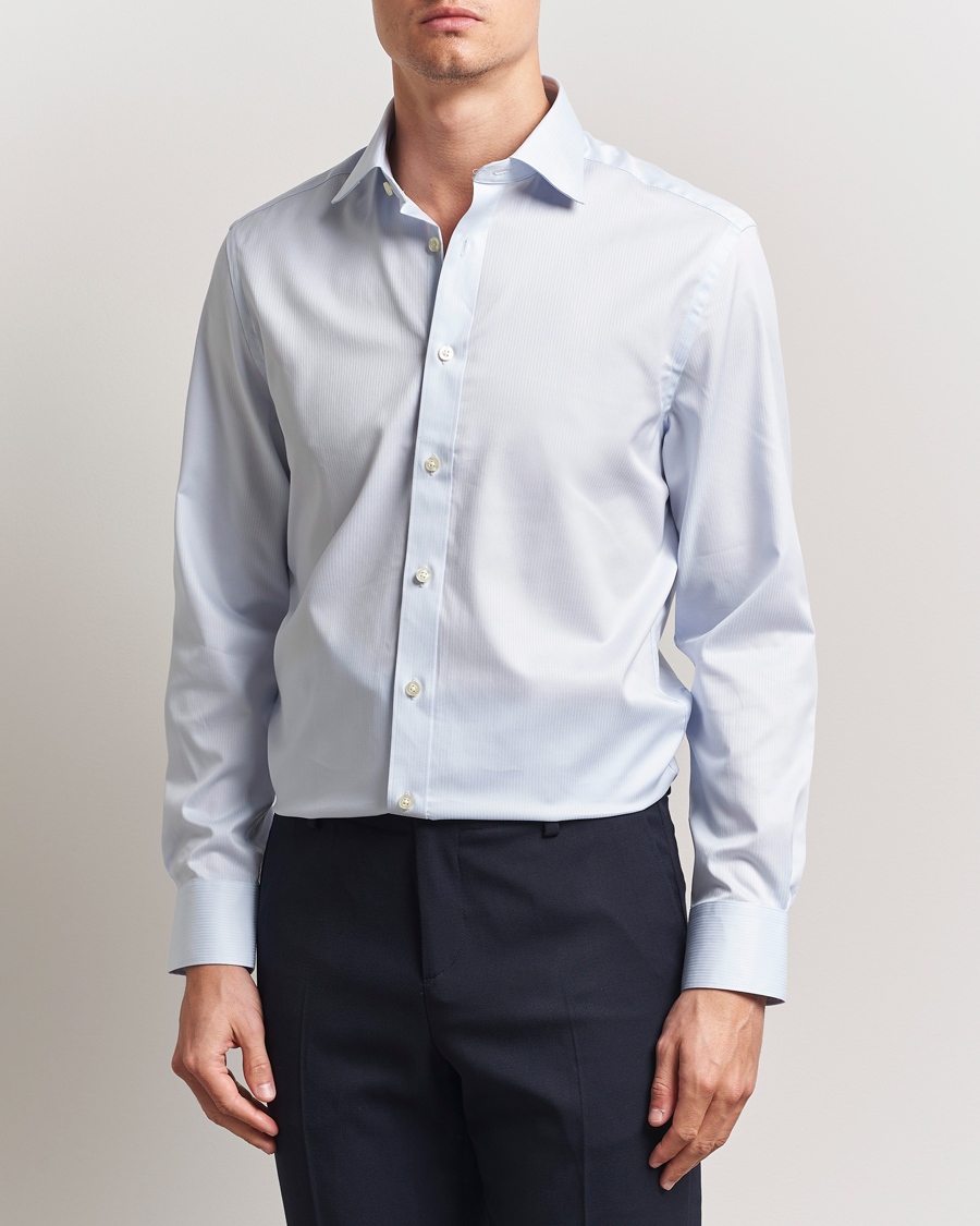 Homme | Chemises | Charles Tyrwhitt | Egyptian Cotton Weave Stripe Shirt Ice Blue