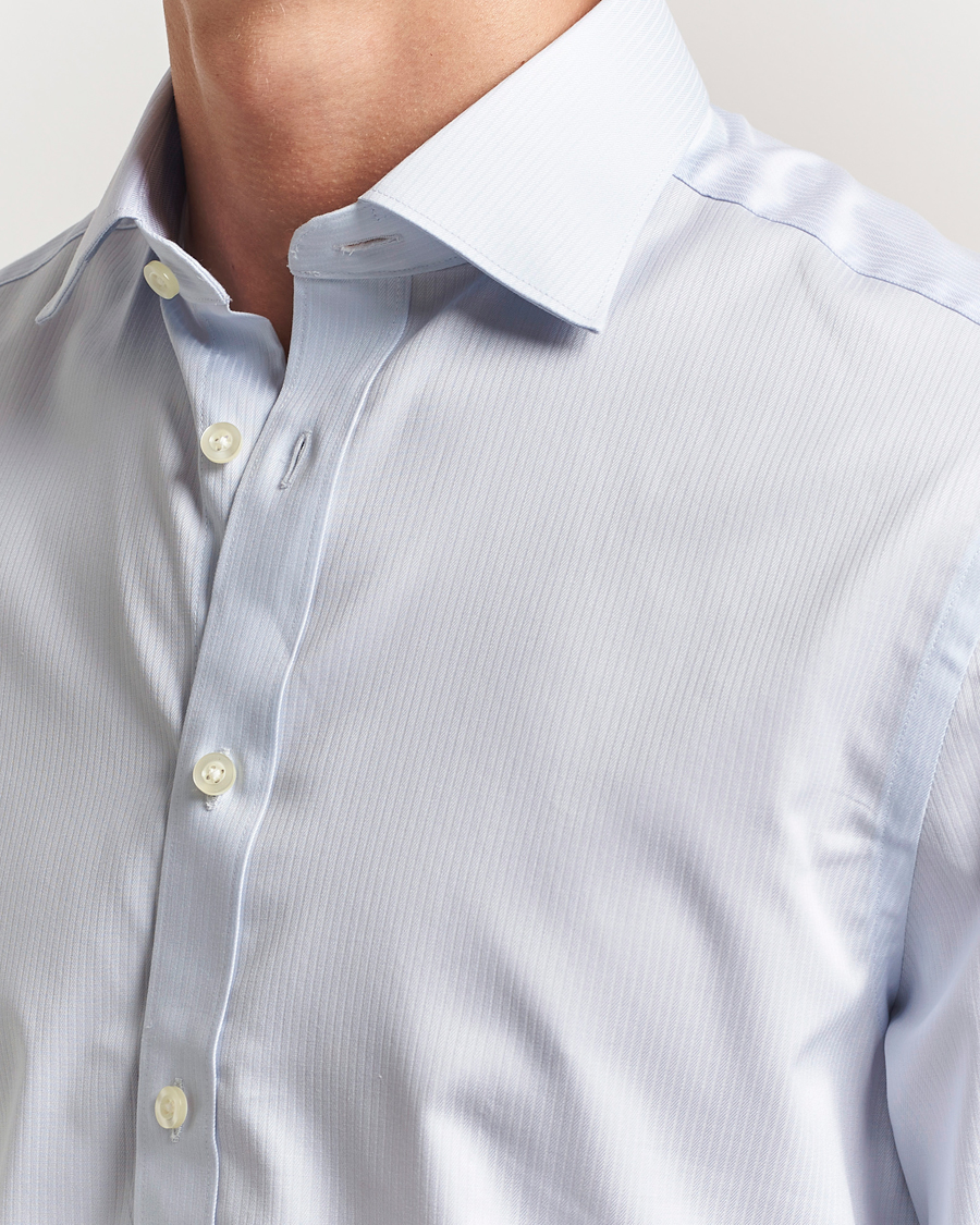 Homme | Chemises | Charles Tyrwhitt | Egyptian Cotton Weave Stripe Shirt Ice Blue