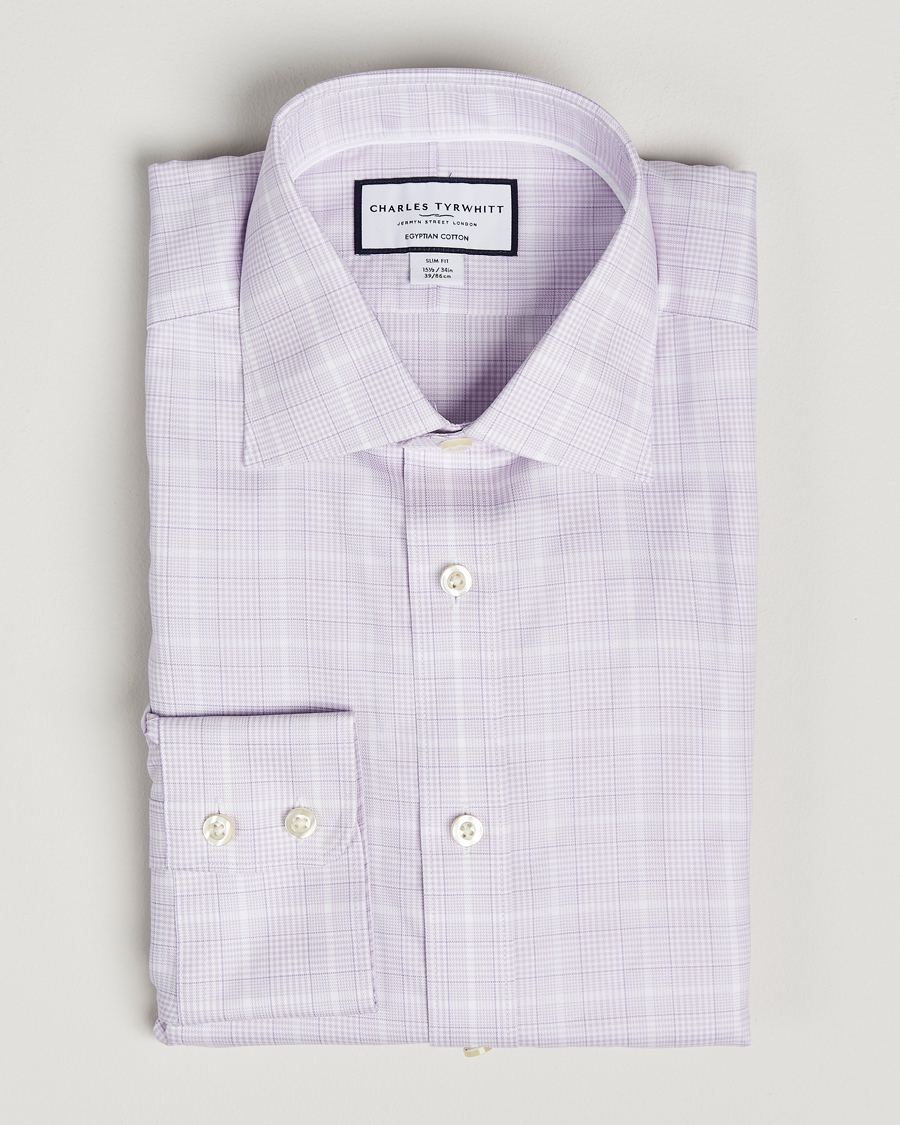 Homme | Chemises | Charles Tyrwhitt | Egyptian Cotton Pow Check Shirt Lavender