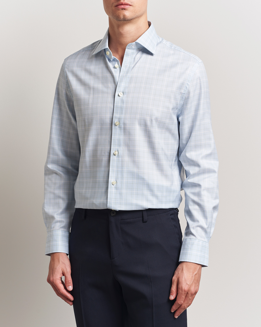 Homme | Chemises | Charles Tyrwhitt | Egyptian Cotton Pow Check Shirt Green/Blue