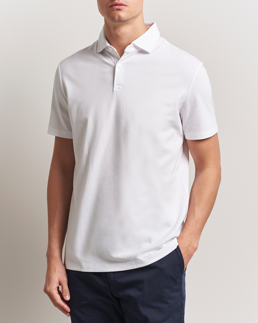Homme | Polos | Charles Tyrwhitt | Short Sleeve Cotton Pique Polo White