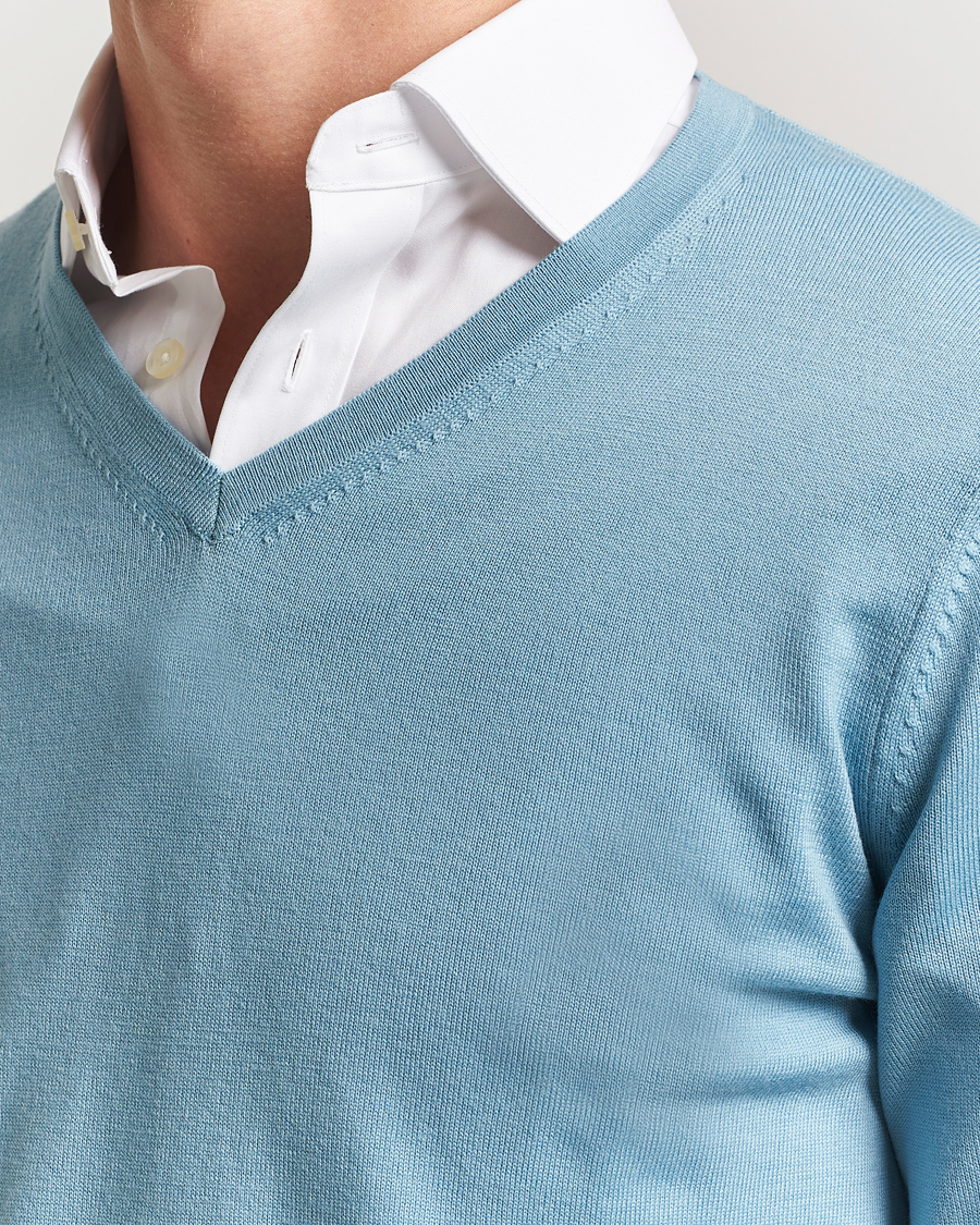Homme | Pulls Et Tricots | Charles Tyrwhitt | Pure Merino V-Neck Jumper Aqua Green