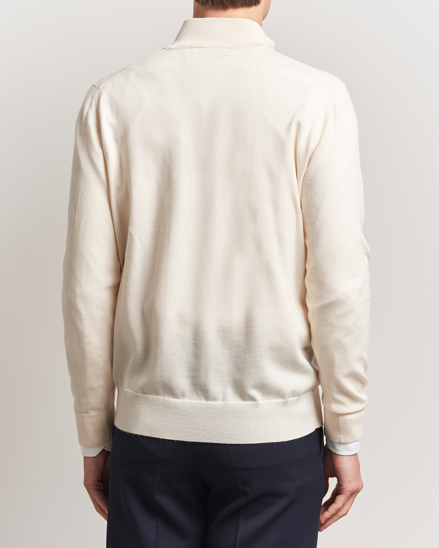 Homme | Pulls Et Tricots | Charles Tyrwhitt | Pure Merino Zip Neck Jumper Cream