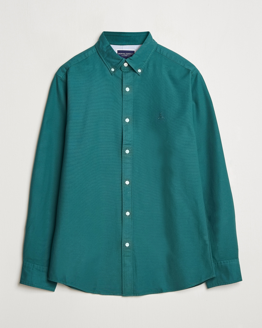 Homme | Chemises | Charles Tyrwhitt | Button Down Stretch Oxford Shirt Teal Green